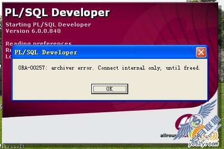 Oracle���ݿ��ORA-00257���Ͻ������