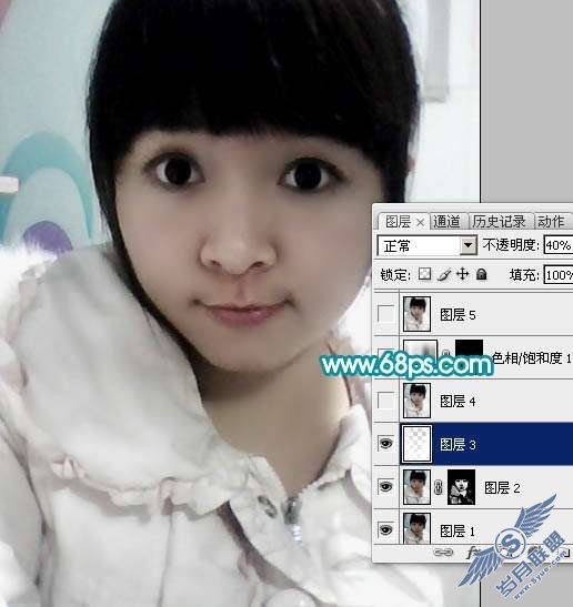 Photoshop把模糊<a href=http://www.syue.com/Digital/Mobile/ target=_blank class=infotextkey>手机</a>照片制成清晰的手绘效果