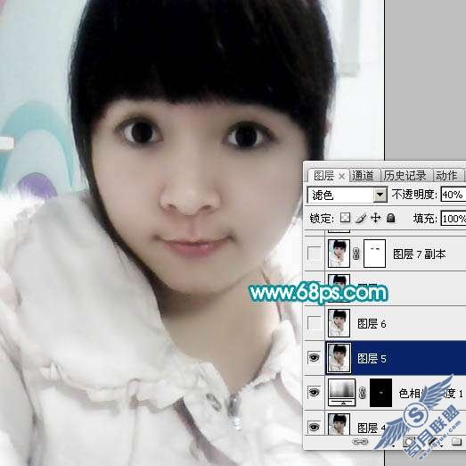 Photoshop把模糊<a href=http://www.syue.com/Digital/Mobile/ target=_blank class=infotextkey>手机</a>照片制成清晰的手绘效果