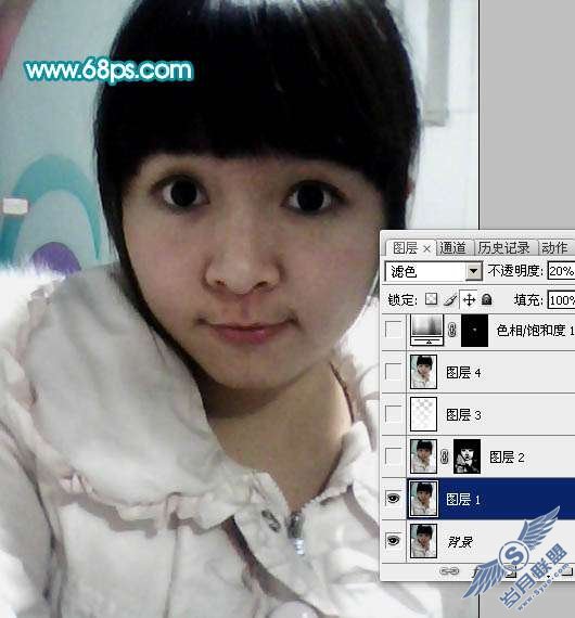 Photoshop把模糊<a href=http://www.syue.com/Digital/Mobile/ target=_blank class=infotextkey>手机</a>照片制成清晰的手绘效果
