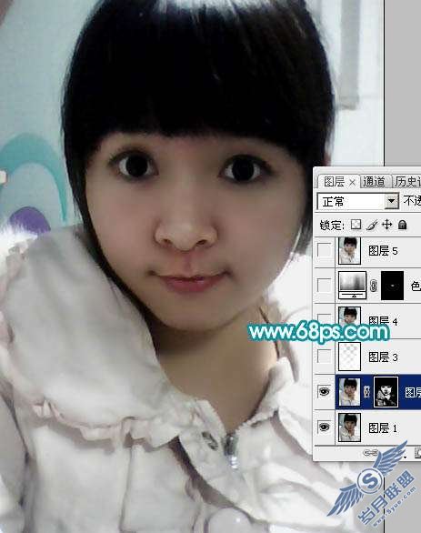 Photoshop把模糊<a href=http://www.syue.com/Digital/Mobile/ target=_blank class=infotextkey>手机</a>照片制成清晰的手绘效果