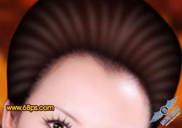 Photoshop制作中年妇女古典手绘效果