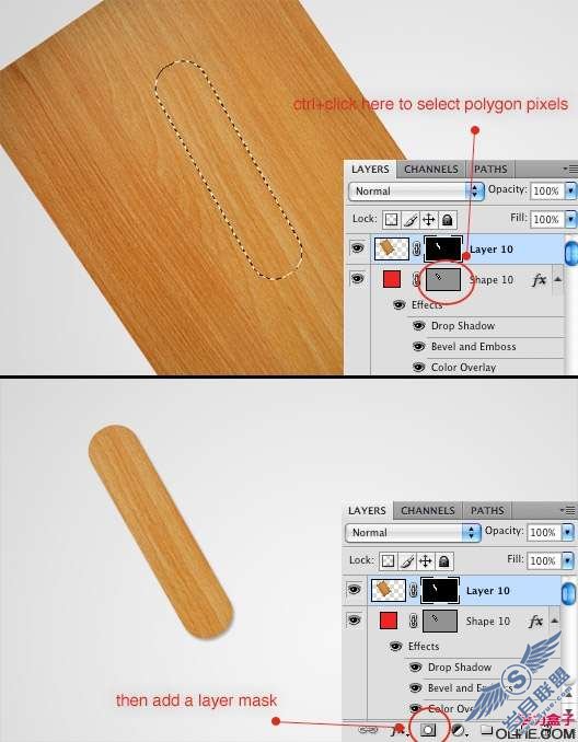 Photoshop制作有趣的木质拼接字体