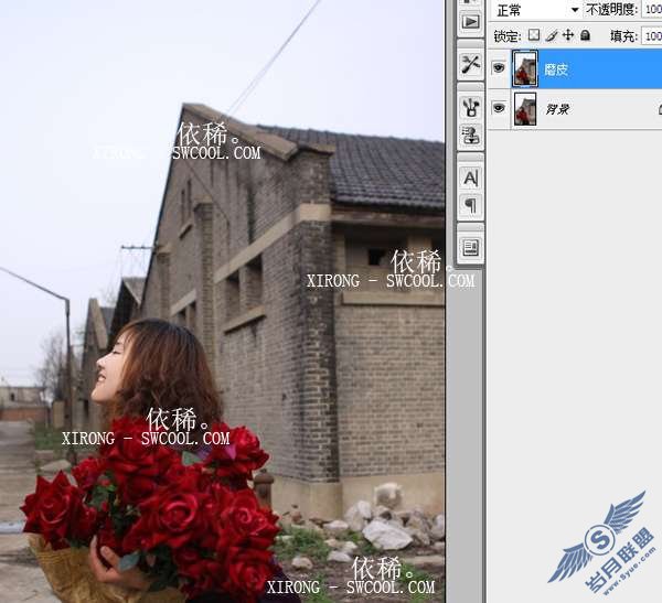 Photoshop打造外景女孩暗黄色调效果图