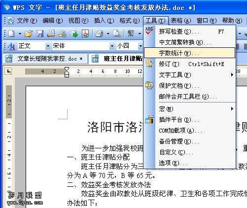 WPS字数统计插件使用(组图)