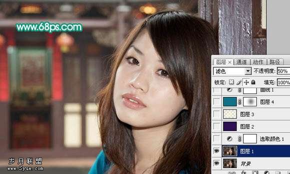Photoshop照片处理:调出古典色调美女照_新客网