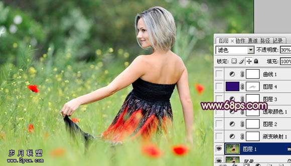 Photoshop照片处理:制作外景美女照甜美色调_新客网