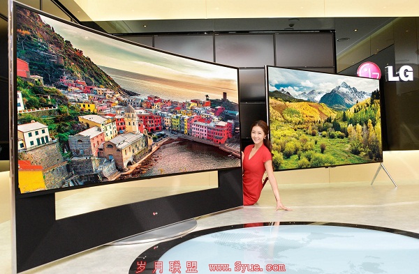 图1:LG 105英寸219曲面ULTRA HD 4K超高清电视105UC9