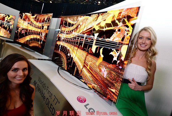 图3:LG 全球首台77寸可调节屏幕曲度的4K超高清OLED电视